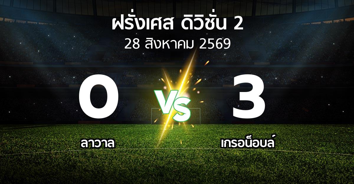 ผลบอล : ลาวาล vs เกรอน็อบล์ (ฝรั่งเศส-ดิวิชั่น-2 2026-2027)