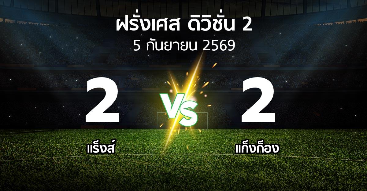ผลบอล : แร็งส์ vs แก็งก็อง (ฝรั่งเศส-ดิวิชั่น-2 2026-2027)