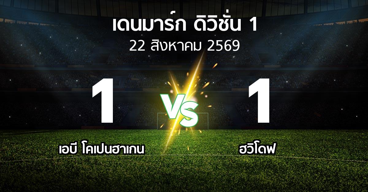 ผลบอล : เอบี โคเปนฮาเกน vs ฮวิโดฟ (เดนมาร์ก-ดิวิชั่น-1 2026-2027)
