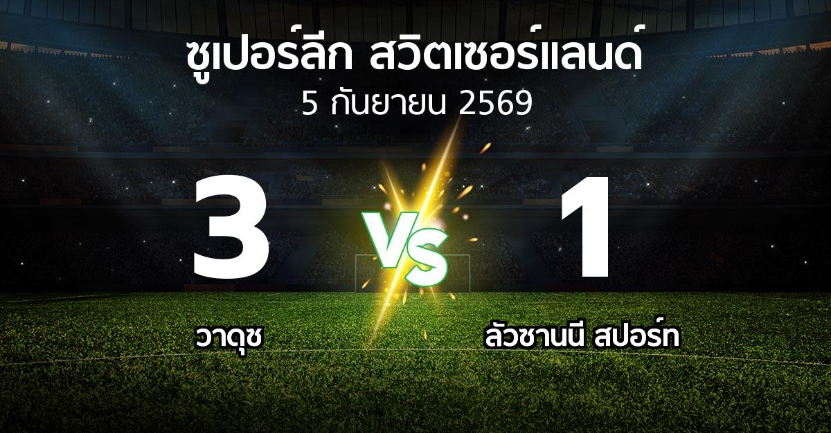 ผลบอล : วาดุซ vs ลัวซานนี สปอร์ท (ซูเปอร์ลีก-สวิตเซอร์แลนด์ 2026-2027)