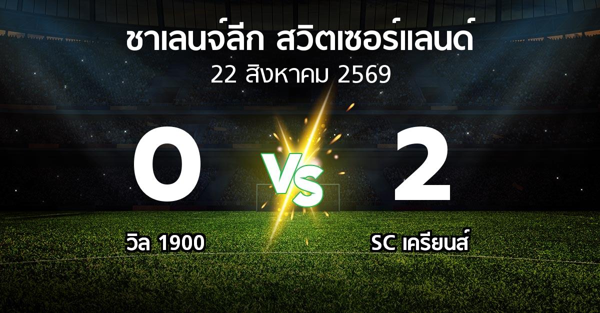 ผลบอล : วิล 1900 vs SC เครียนส์ (ชาเลนจ์-ลีก-สวิตเซอร์แลนด์ 2026-2027)