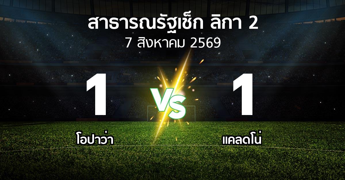 ผลบอล : โอปาว่า vs แคลดโน่ (สาธารณรัฐเช็ก-ลิกา-2 2026-2027)