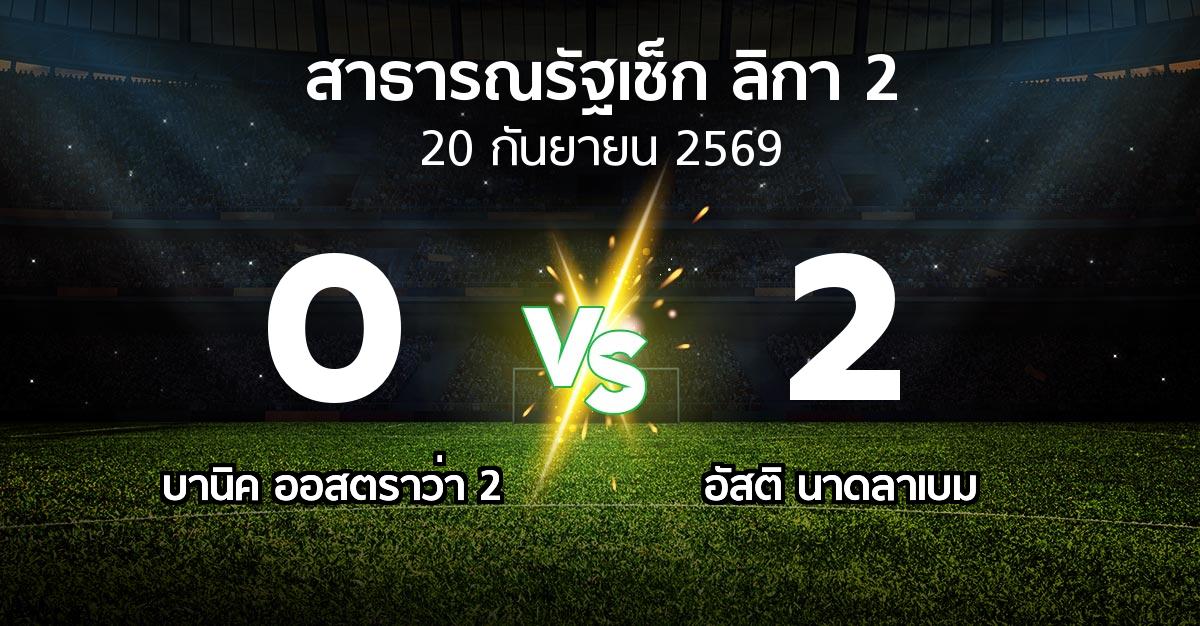 ผลบอล : บานิค ออสตราว่า 2 vs อัสติ นาดลาเบม (สาธารณรัฐเช็ก-ลิกา-2 2026-2027)