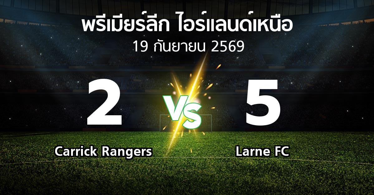 ผลบอล : Carrick Rangers vs Larne FC (พรีเมียร์ลีก-ไอร์แลนด์เหนือ 2026-2027)