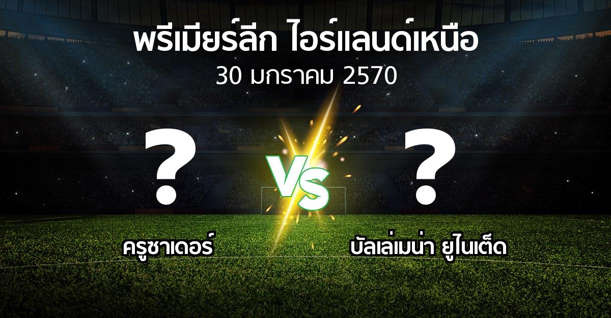 โปรแกรมบอล : ครูซาเดอร์ vs บัลเล่เมน่า ยูไนเต็ด (พรีเมียร์ลีก-ไอร์แลนด์เหนือ 2026-2027)