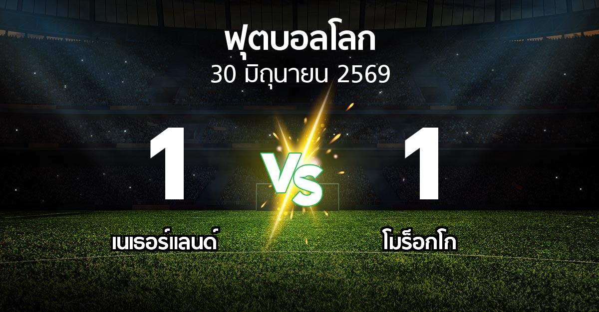 ผลบอล : เนเธอร์แลนด์ vs โมร็อกโก (ฟุตบอลโลก 2026)