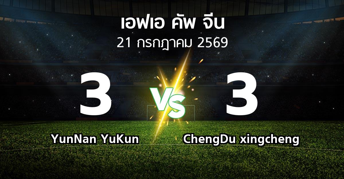 ผลบอล : YunNan YuKun vs ChengDu xingcheng (เอฟเอ-คัพ-จีน 2026)