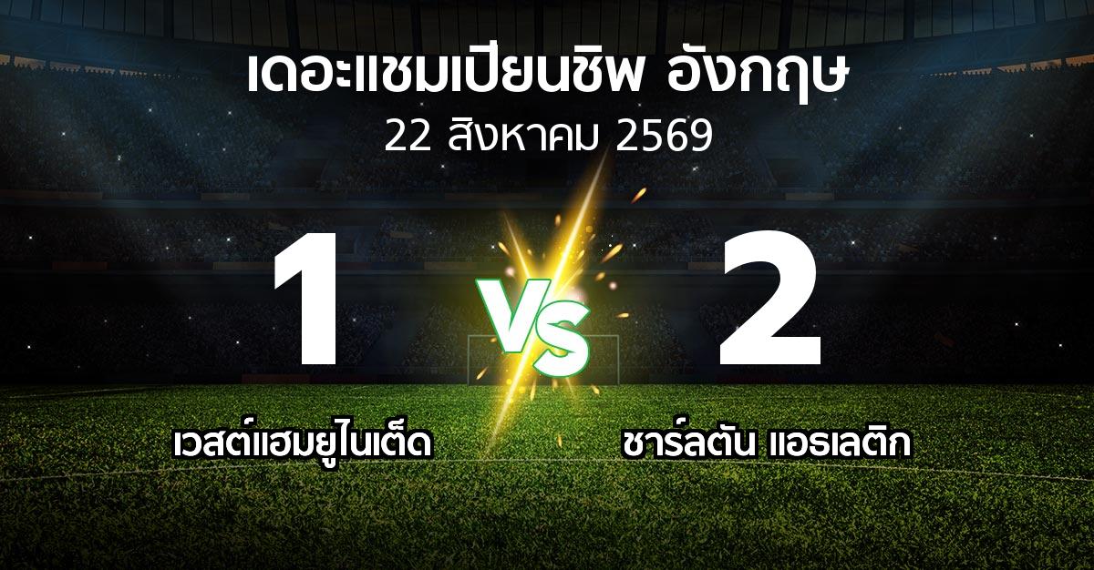 ผลบอล : เวสต์แฮม vs ชาร์ลตัน  (เดอะ แชมเปียนชิพ 2026-2027)