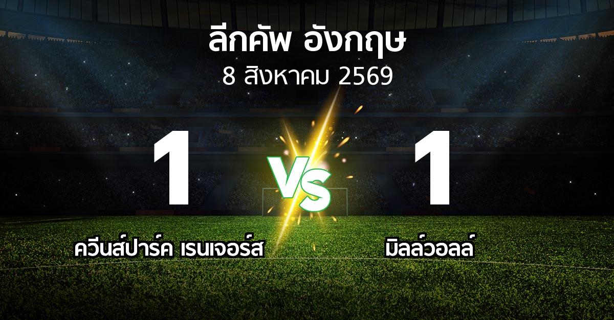 ผลบอล : ควีนส์ปาร์ค เรนเจอร์ส vs มิลล์วอลล์ (ลีกคัพ 2026-2027)
