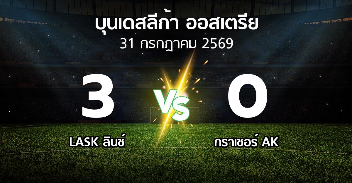 ผลบอล : LASK ลินซ์ vs กราเซอร์ AK (บุนเดสลีก้า-ออสเตรีย 2026-2027)