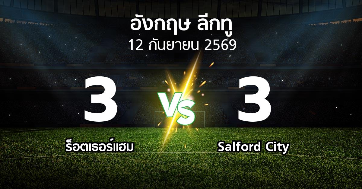ผลบอล : ร็อตเธอร์แฮม vs Salford City (อังกฤษดิวิชั่น2 2026-2027)