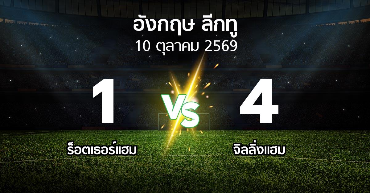 ผลบอล : ร็อตเธอร์แฮม vs จิลลิ่งแฮม (อังกฤษดิวิชั่น2 2026-2027)
