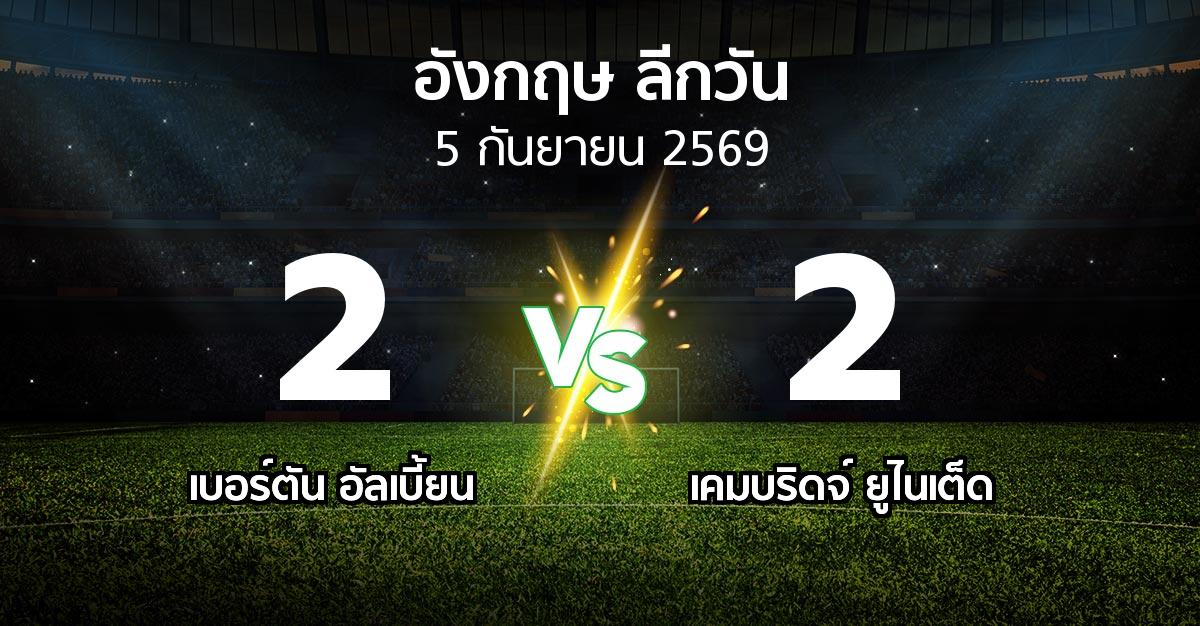 ผลบอล : เบอร์ตัน อัลเบี้ยน vs เคมบริดจ์ ยูไนเต็ด (ลีกวัน-อังกฤษ 2026-2027)