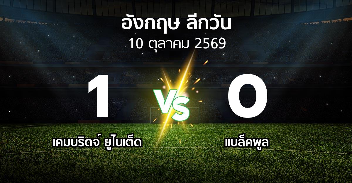 ผลบอล : เคมบริดจ์ ยูไนเต็ด vs แบล็คพูล (ลีกวัน-อังกฤษ 2026-2027)