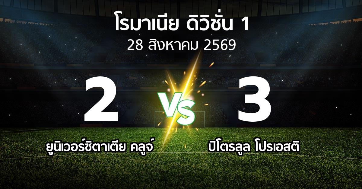 ผลบอล : ยูนิเวอร์ซิตาเตีย คลูจ์ vs ปิโตรลูล โปรเอสติ (โรมาเนีย-ดิวิชั่น-1 2026-2027)