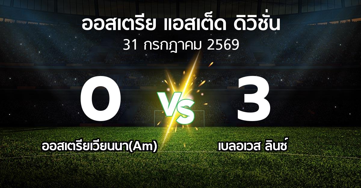 ผลบอล : ออสเตรียเวียนนา(Am) vs เบลอเวส ลินซ์ (ออสเตรีย-แอสเต็ด-ดิวิชั่น 2026-2027)