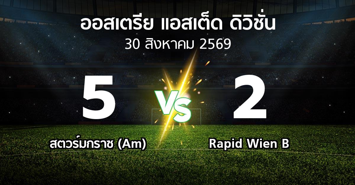 ผลบอล : สตวร์มกราซ (Am) vs Rapid Wien B (ออสเตรีย-แอสเต็ด-ดิวิชั่น 2026-2027)