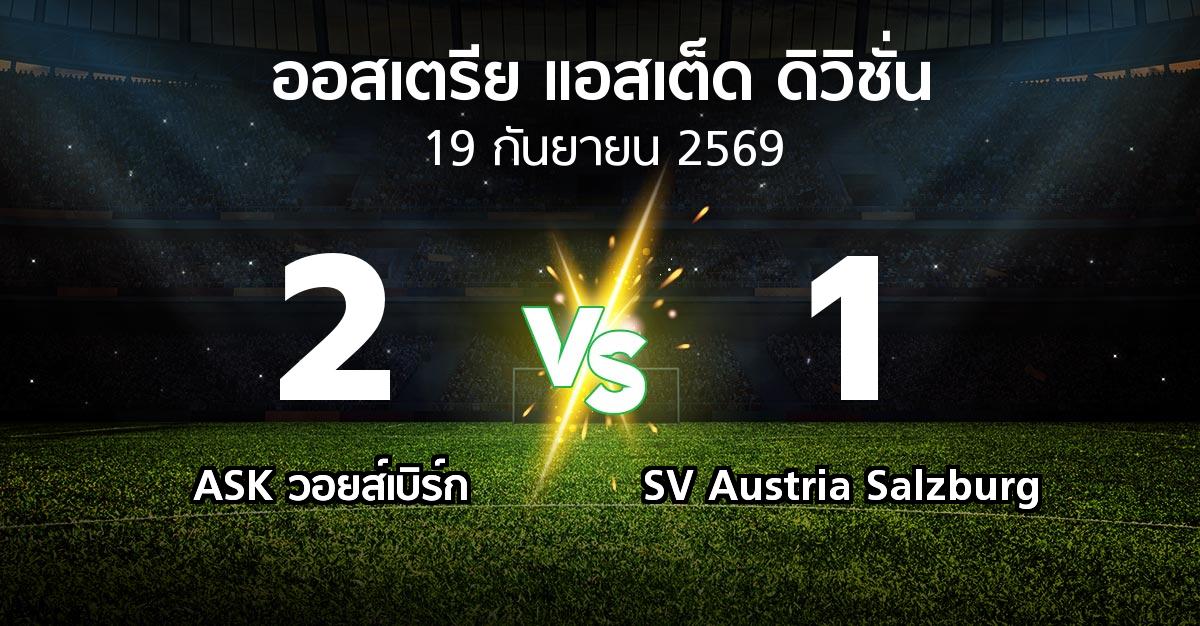ผลบอล : ASK วอยส์เบิร์ก vs SV Austria Salzburg (ออสเตรีย-แอสเต็ด-ดิวิชั่น 2026-2027)