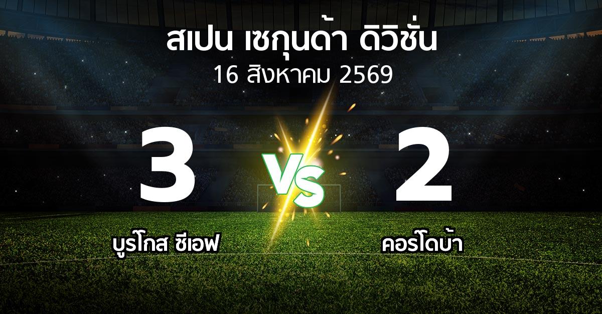 ผลบอล : บูร์โกส ซีเอฟ vs คอร์โดบ้า (สเปน-เซกุนด้า-ดิวิชั่น 2026-2027)