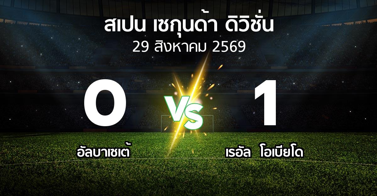 ผลบอล : อัลบาเซเต้ vs เรอัล  โอเบียโด (สเปน-เซกุนด้า-ดิวิชั่น 2026-2027)