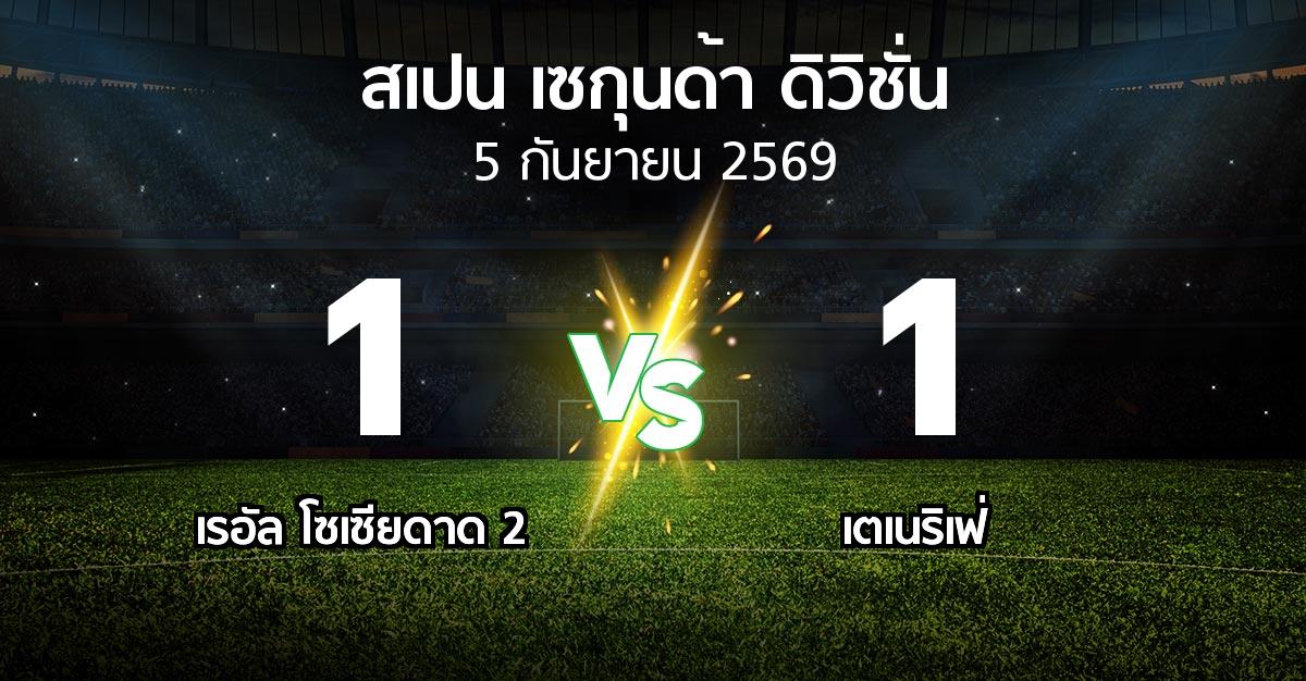 ผลบอล : เรอัล โซเซียดาด 2 vs เตเนริเฟ่ (สเปน-เซกุนด้า-ดิวิชั่น 2026-2027)