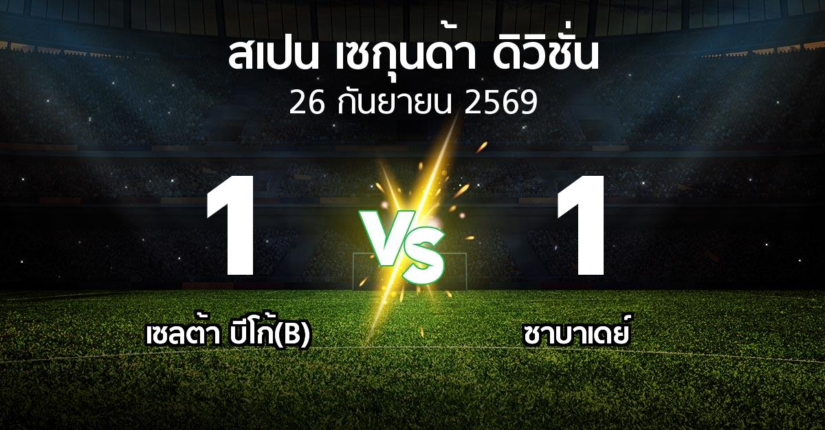 ผลบอล : เซลต้า บีโก้(B) vs ซาบาเดย์ (สเปน-เซกุนด้า-ดิวิชั่น 2026-2027)