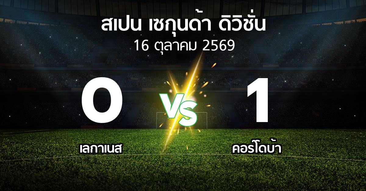 ผลบอล : เลกาเนส vs คอร์โดบ้า (สเปน-เซกุนด้า-ดิวิชั่น 2026-2027)