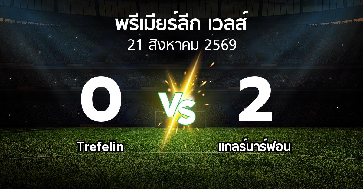 ผลบอล : Trefelin vs แกลร์นาร์ฟอน (พรีเมียร์ลีก-เวลส์ 2026-2027)