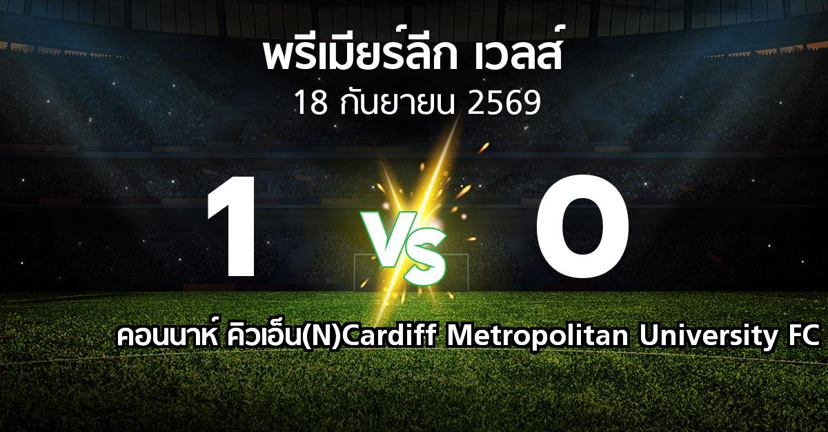 ผลบอล : คอนนาห์ คิวเอ็น(N) vs Cardiff Metropolitan University FC (พรีเมียร์ลีก-เวลส์ 2026-2027)