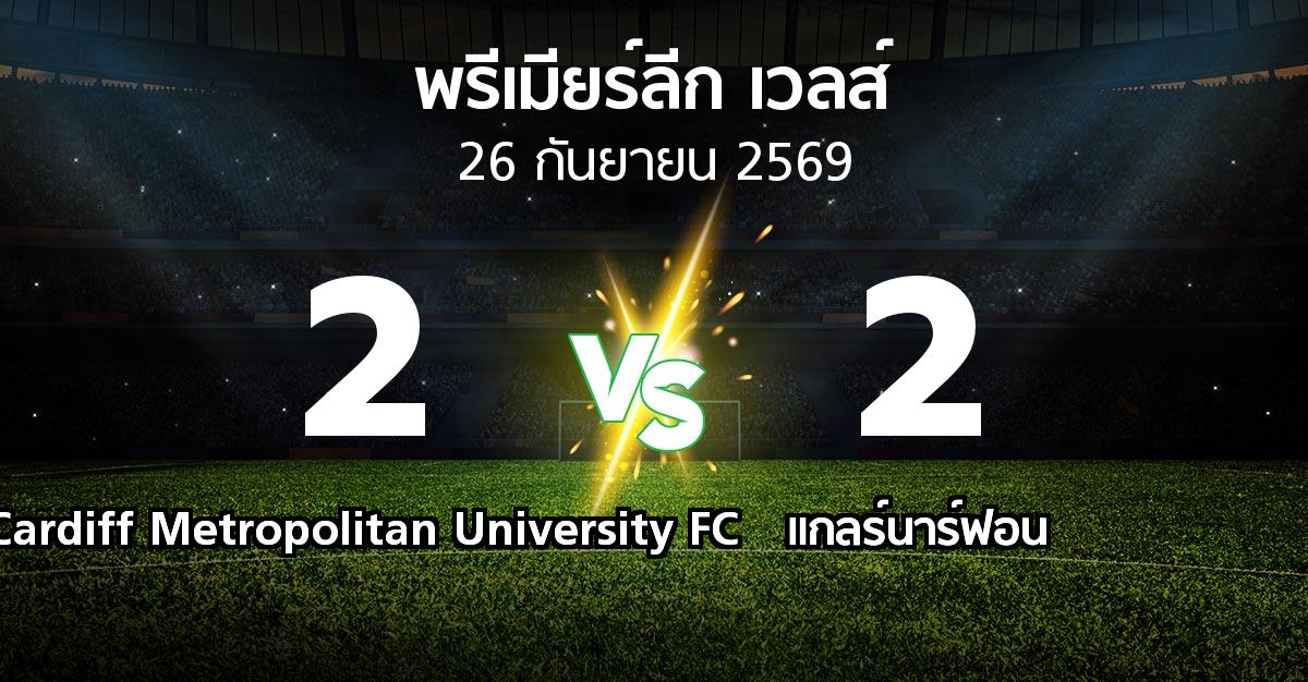 ผลบอล : Cardiff Metropolitan University FC vs แกลร์นาร์ฟอน (พรีเมียร์ลีก-เวลส์ 2026-2027)