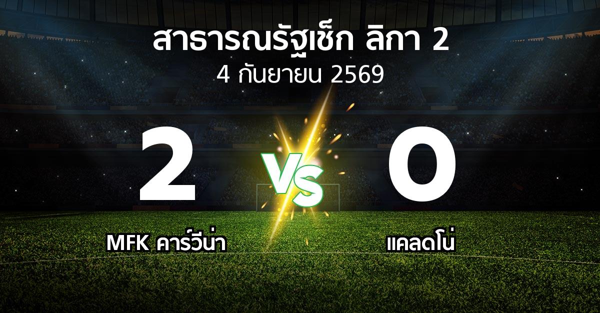 ผลบอล : MFK คาร์วีน่า vs แคลดโน่ (สาธารณรัฐเช็ก-ลิกา-2 2026-2027)