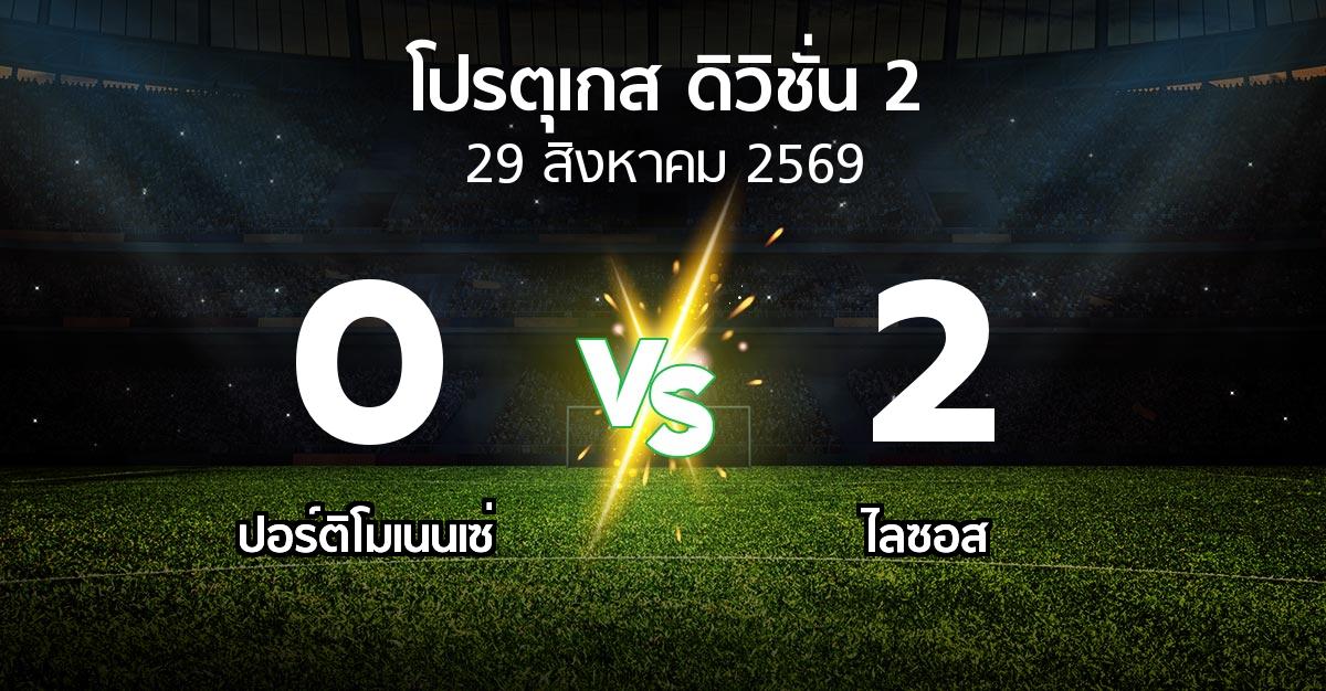 ผลบอล : ปอร์ติโมเนนเซ่ vs ไลซอส (โปรตุเกส-ดิวิชั่น-2 2026-2027)