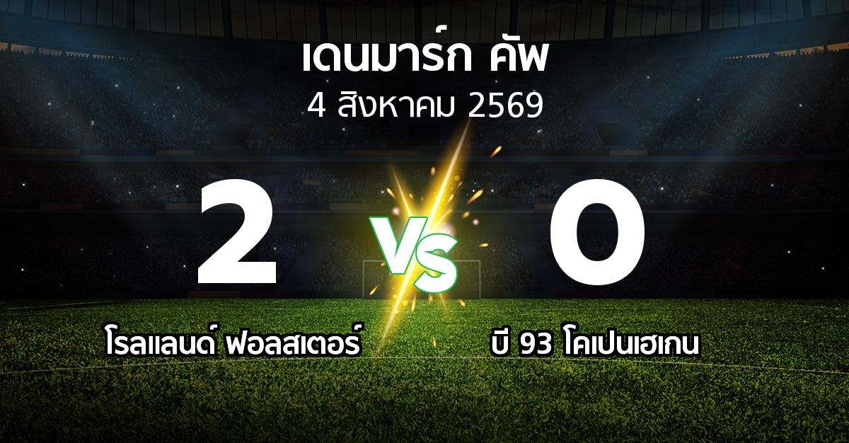 ผลบอล : โรลแลนด์ ฟอลสเตอร์ vs บี 93 โคเปนเฮเกน (เดนมาร์ก-คัพ 2026-2027)