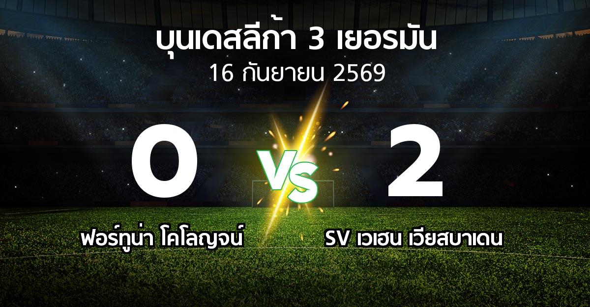 ผลบอล : ฟอร์ทูน่า โคโลญจน์ vs SV เวเฮน เวียสบาเดน (บุนเดสลีก้า-3-เยอรมัน 2026-2027)