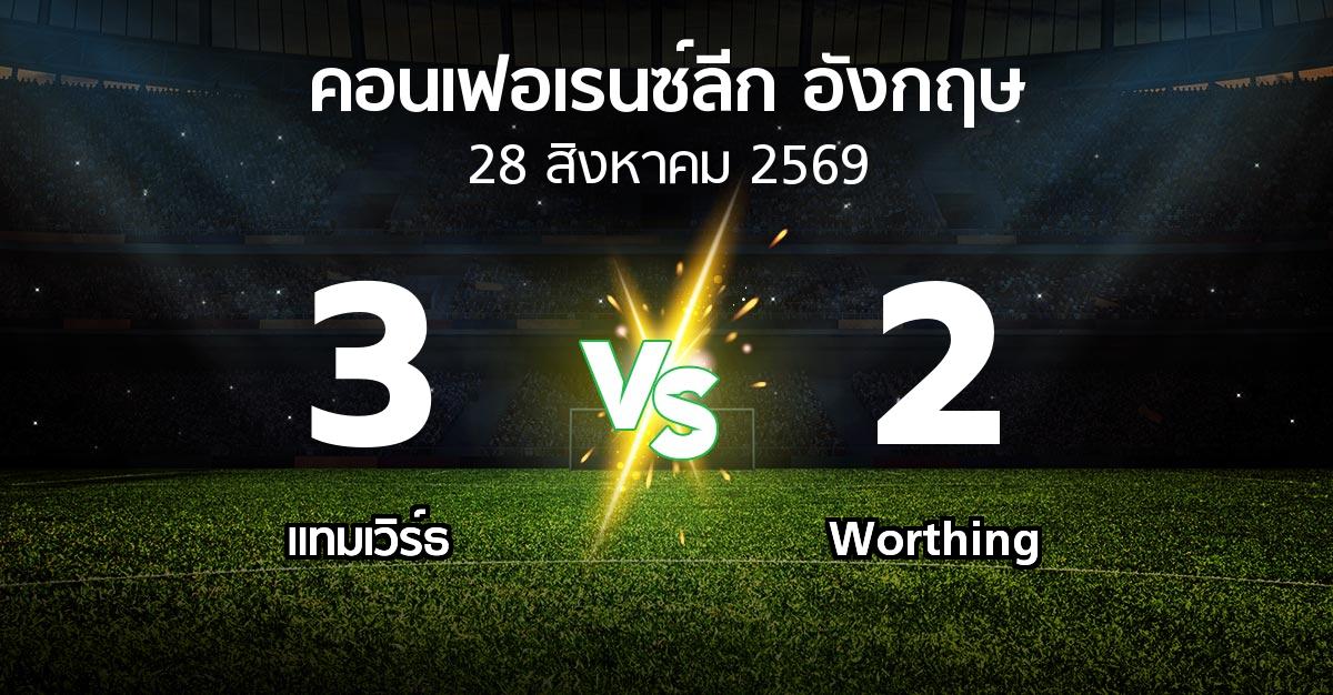ผลบอล : แทมเวิร์ธ vs Worthing (คอนเฟอเรนซ์ลีก อังกฤษ 2026-2027)