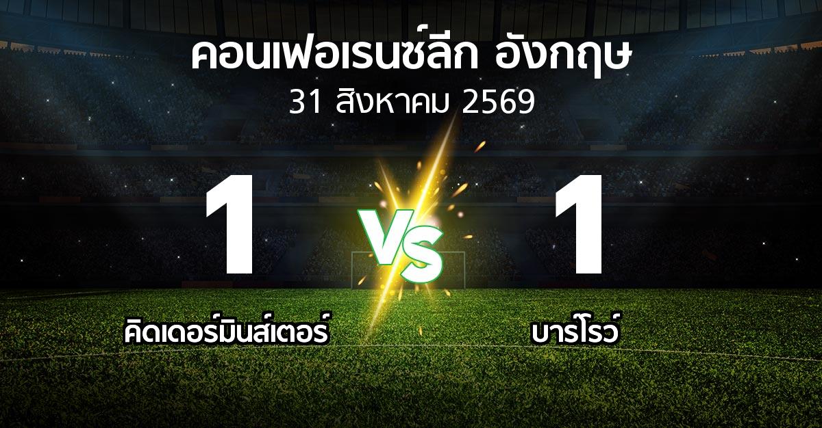 ผลบอล : คิดเดอร์มินส์เตอร์ vs บาร์โรว์ (คอนเฟอเรนซ์ลีก อังกฤษ 2026-2027)