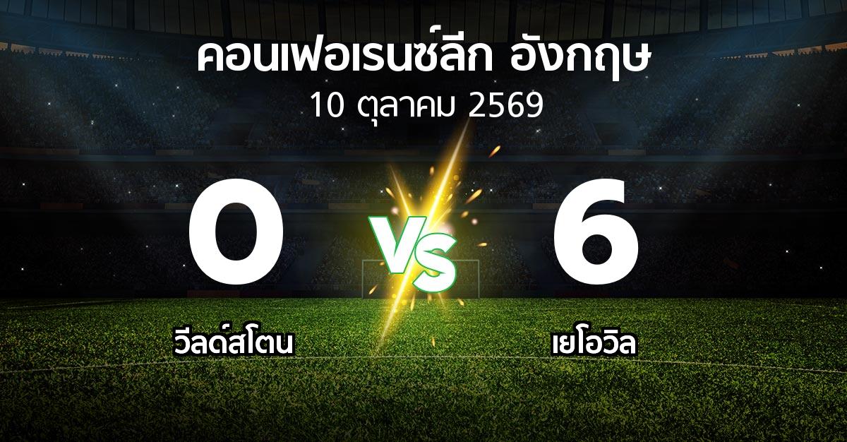 ผลบอล : วีลด์สโตน vs เยโอวิล (คอนเฟอเรนซ์ลีก อังกฤษ 2026-2027)