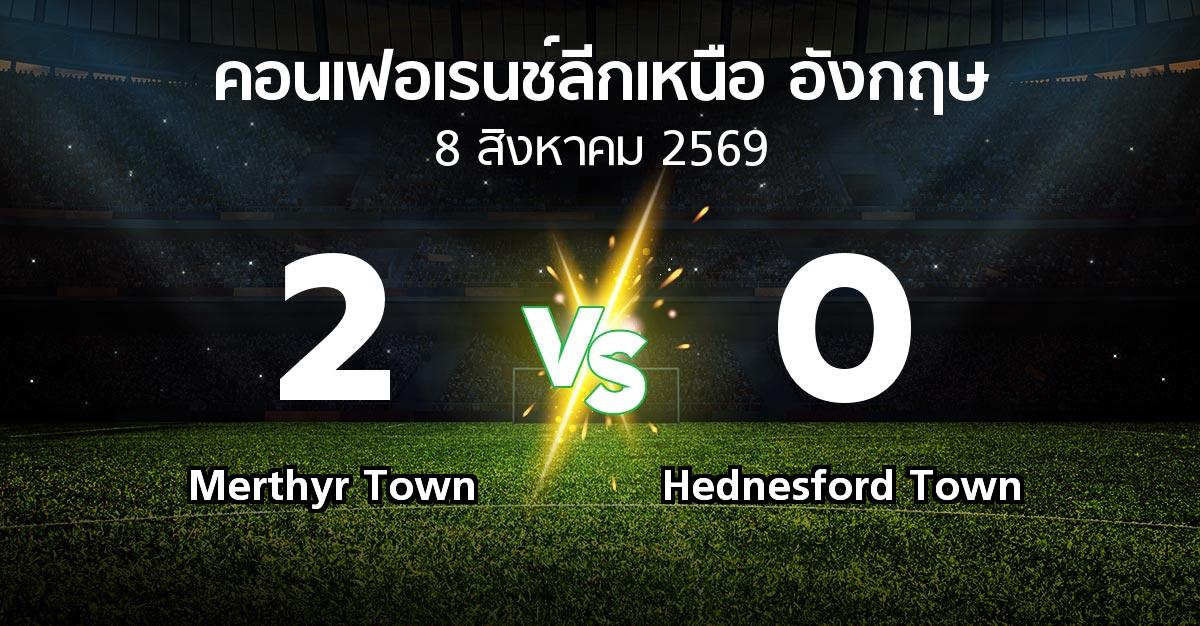 ผลบอล : Merthyr Town vs Hednesford Town (คอนเฟอเรนช์ลีกเหนืออังกฤษ 2026-2027)