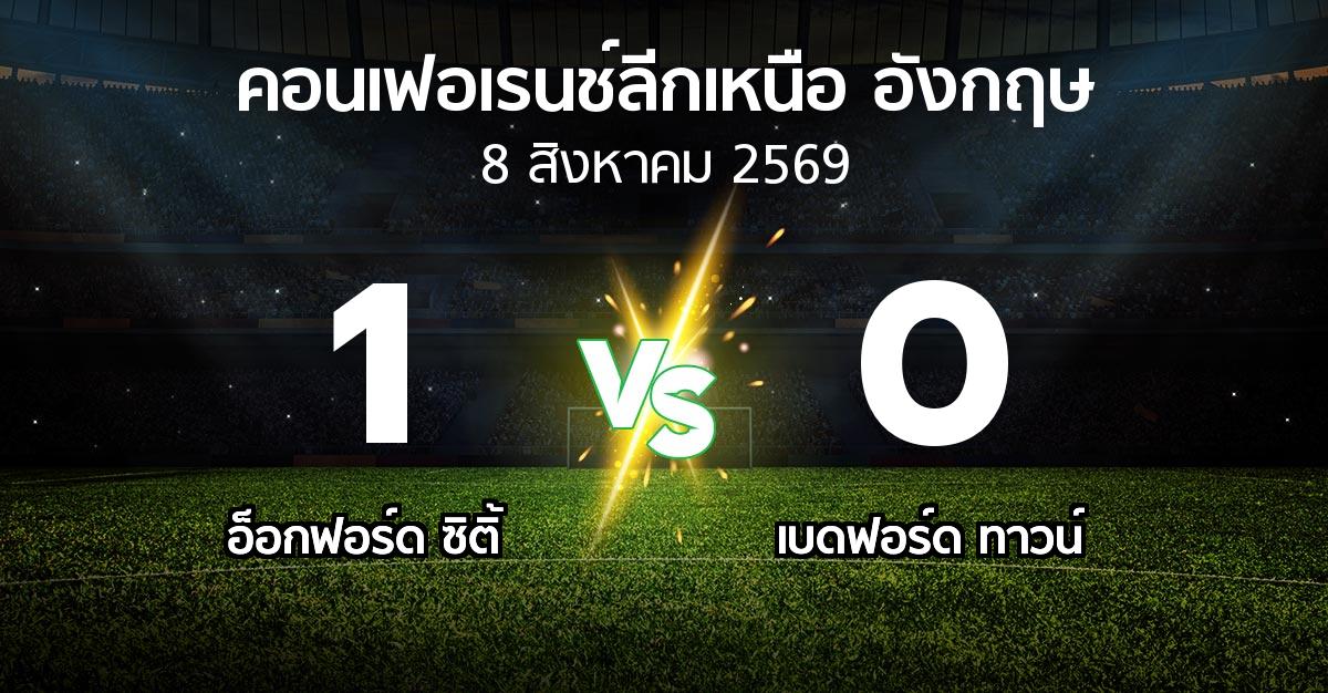 ผลบอล : อ็อกฟอร์ด ซิติ้ vs เบดฟอร์ด ทาวน์ (คอนเฟอเรนช์ลีกเหนืออังกฤษ 2026-2027)
