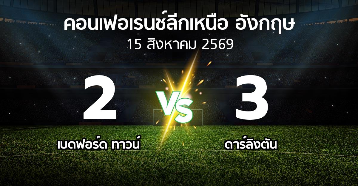 ผลบอล : เบดฟอร์ด ทาวน์ vs ดาร์ลิงตัน (คอนเฟอเรนช์ลีกเหนืออังกฤษ 2026-2027)