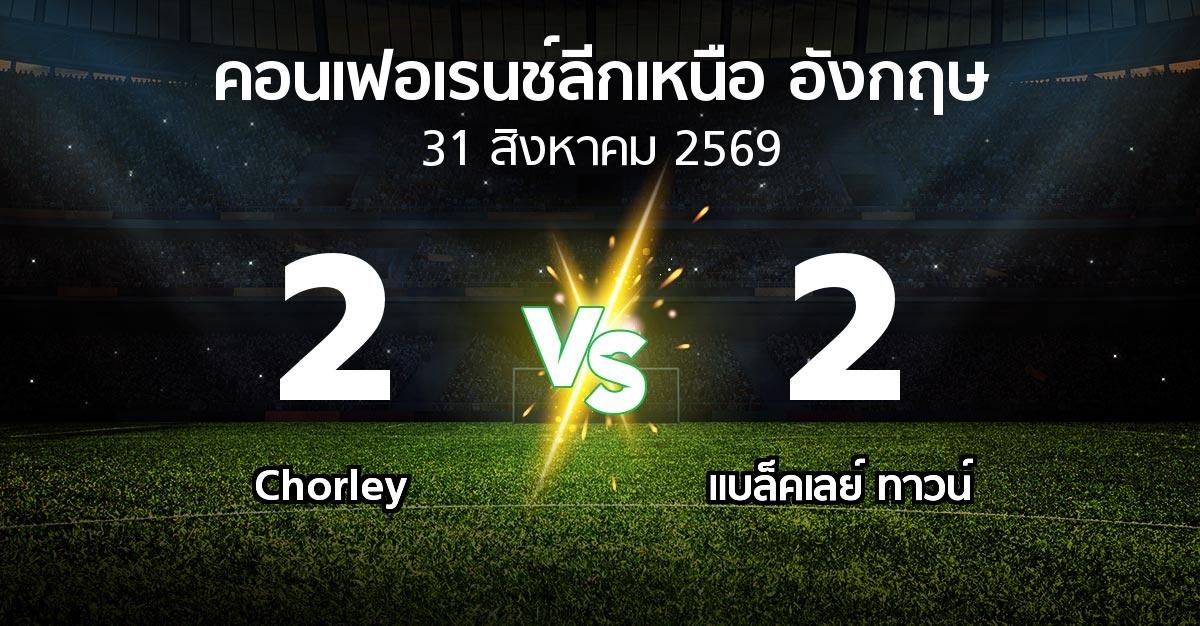 ผลบอล : Chorley vs แบล็คเลย์ ทาวน์ (คอนเฟอเรนช์ลีกเหนืออังกฤษ 2026-2027)