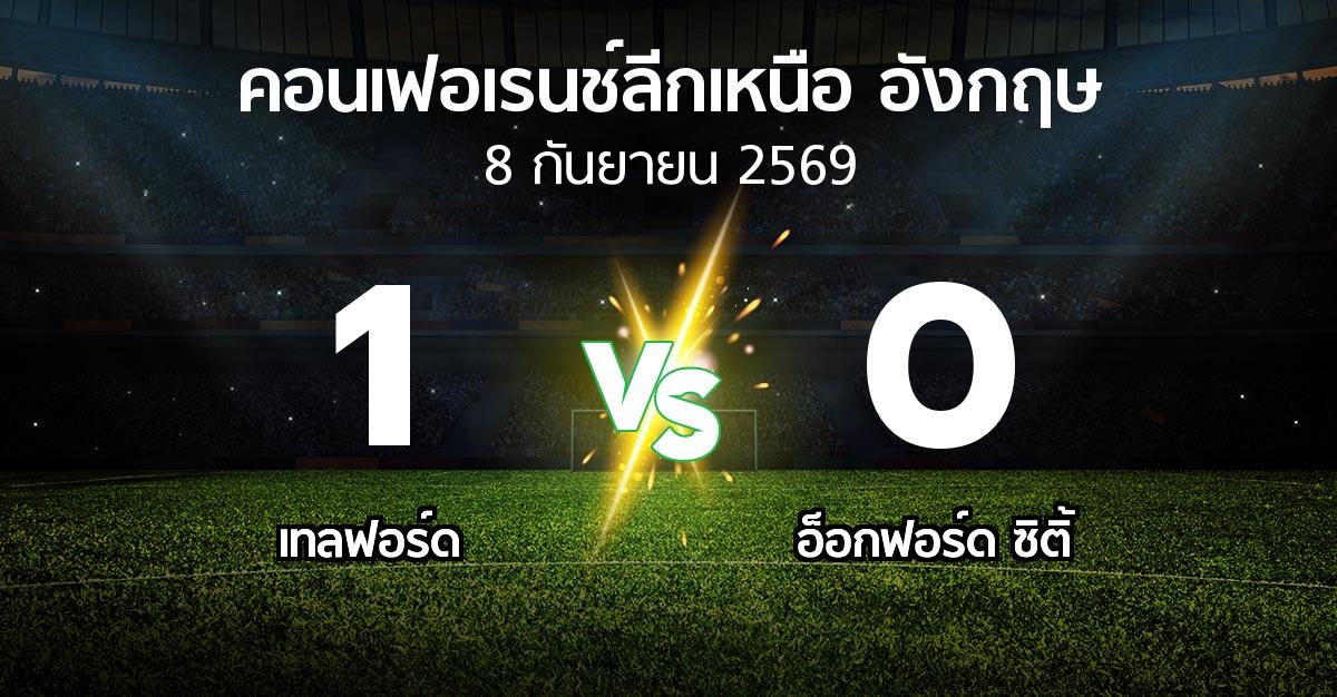 ผลบอล : เทลฟอร์ด vs อ็อกฟอร์ด ซิติ้ (คอนเฟอเรนช์ลีกเหนืออังกฤษ 2026-2027)