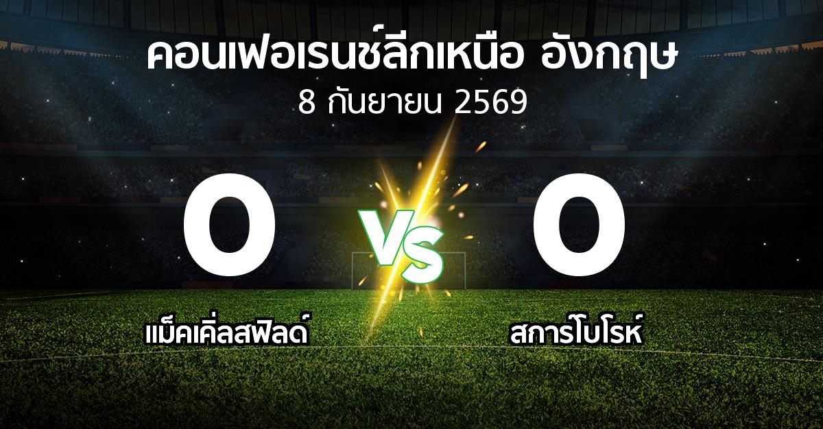 ผลบอล : แม็คเคิ่ลสฟิลด์ vs สการ์โบโรห์ (คอนเฟอเรนช์ลีกเหนืออังกฤษ 2026-2027)