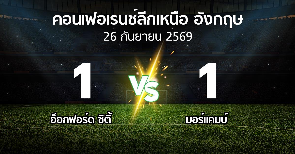 ผลบอล : อ็อกฟอร์ด ซิติ้ vs มอร์แคมบ์ (คอนเฟอเรนช์ลีกเหนืออังกฤษ 2026-2027)