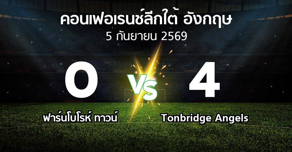 ผลบอล : ฟาร์นโบโรห์ ทาวน์ vs Tonbridge Angels (คอนเฟอเรนช์ลีกใต้อังกฤษ 2026-2027)