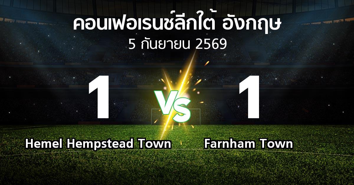 ผลบอล : Hemel Hempstead Town vs Farnham Town (คอนเฟอเรนช์ลีกใต้อังกฤษ 2026-2027)