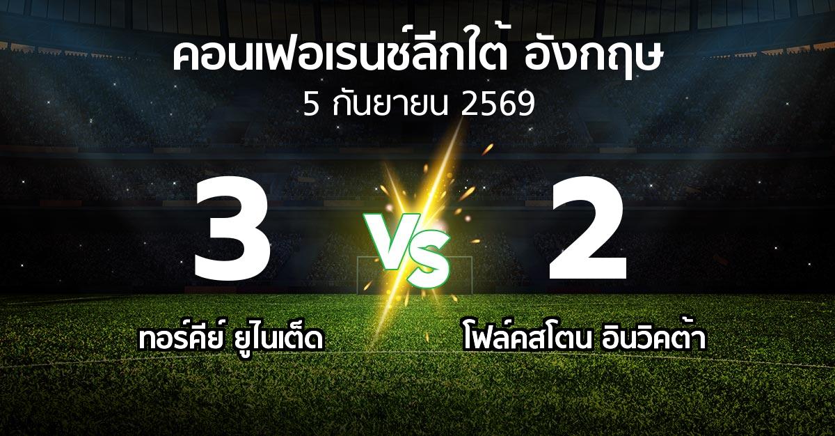 ผลบอล : ทอร์คีย์ ยูไนเต็ด vs โฟล์คสโตน อินวิคต้า (คอนเฟอเรนช์ลีกใต้อังกฤษ 2026-2027)