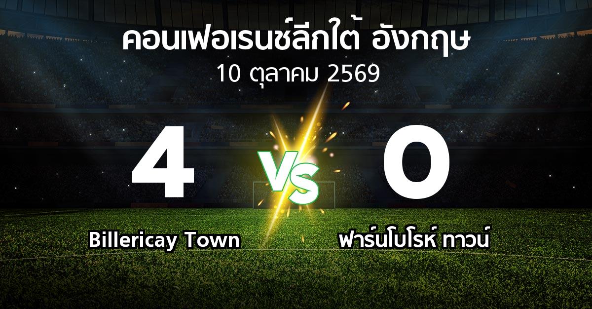ผลบอล : Billericay Town vs ฟาร์นโบโรห์ ทาวน์ (คอนเฟอเรนช์ลีกใต้อังกฤษ 2026-2027)
