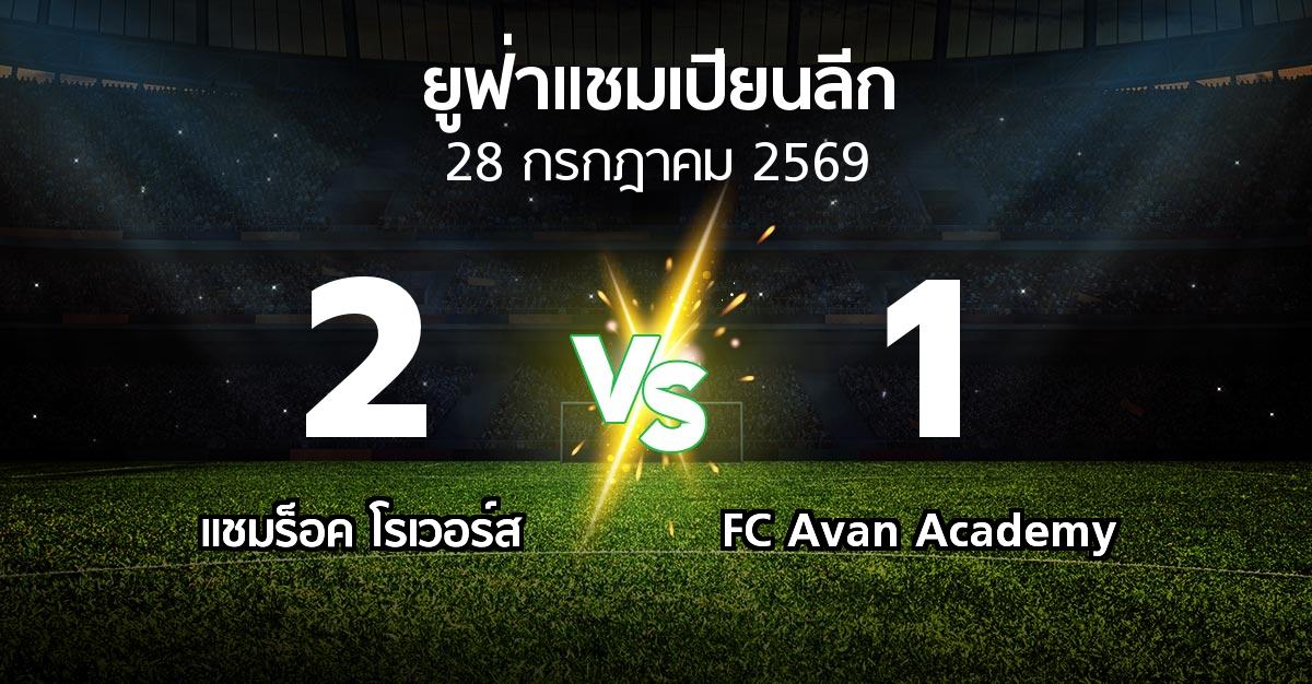 ผลบอล : แชมร็อค โรเวอร์ส vs FC Avan Academy (ยูฟ่า แชมเปียนส์ลีก 2026-2027)