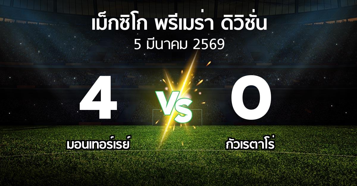 ผลบอล : มอนเทอร์เรย์ vs กัวเรตาโร่ (เม็กซิโก-พรีเมร่า-ดิวิชั่น 2026-2027)